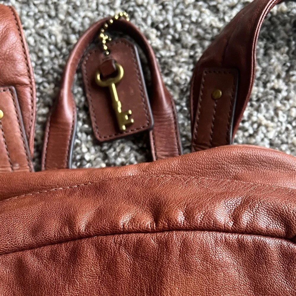 Fossil Brown Leather Backpack - Classic women’s Daypack